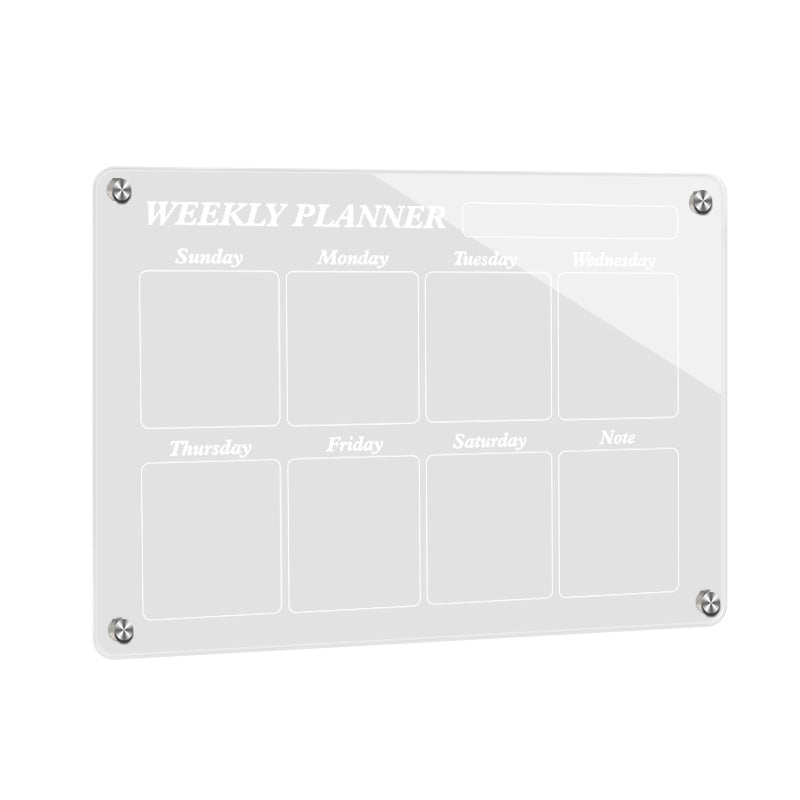 Acrylic Planner Fridge Magnetic Board Best Quality Customized Wholesale Monthly Weekly Daily Planner Calendar Fridge Clear Acrylic Fridge Magnetic Dry Erase Board