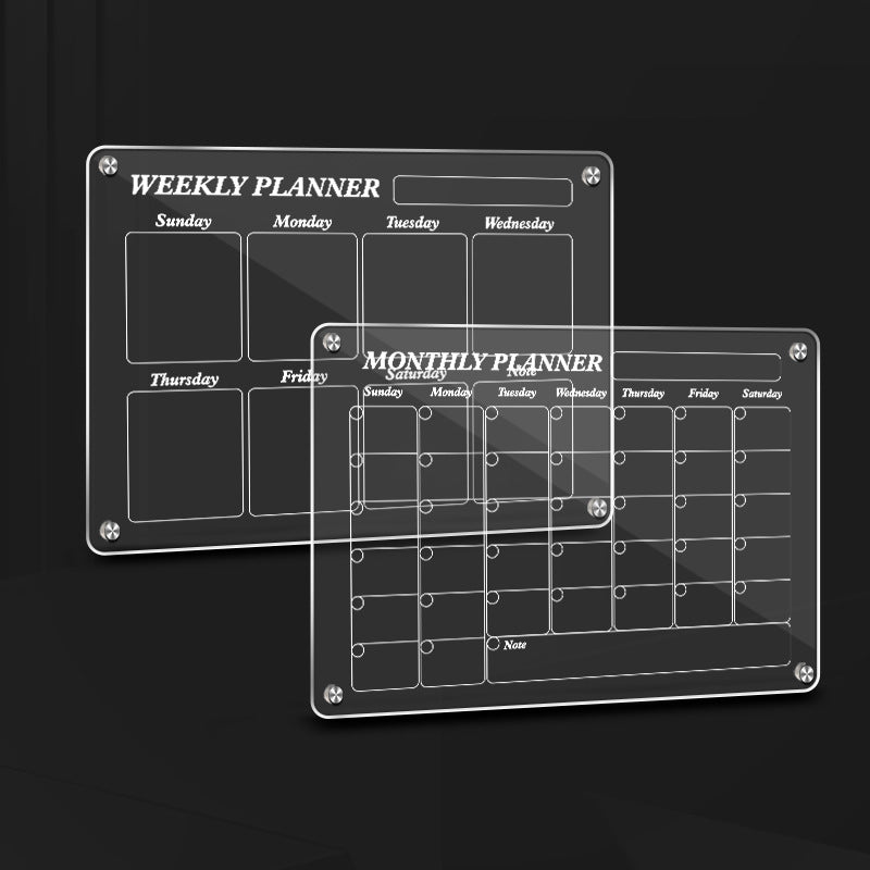 Acrylic Planner Fridge Magnetic Board Best Quality Customized Wholesale Monthly Weekly Daily Planner Calendar Fridge Clear Acrylic Fridge Magnetic Dry Erase Board