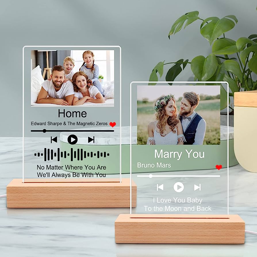 Personalized Custom Acrylic Song With Optional QR Song Code Acrylic Album Cover Clear Acrylic Display Plaque